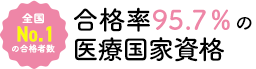 合格率98.3％の医療国家資格