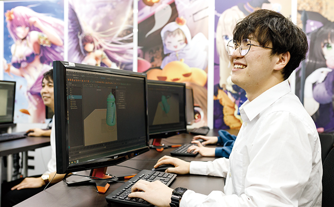 豊富な2D・3DCGの授業だから、アニメ・ゲーム業界の就職も目指せる！