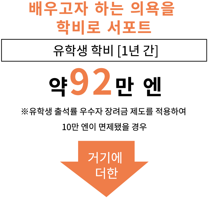 배우고자 하는 의욕을 학비로 서포트