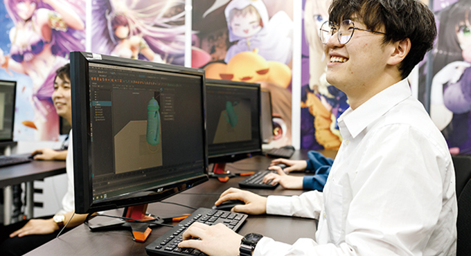 豊富な2D・3DCGの授業だから、アニメ・ゲーム業界の就職も目指せる！